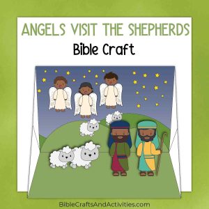 angels visit the shepherds bible craft printable - diorama to cut and glue.