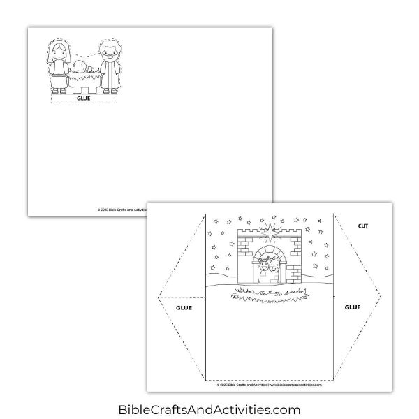jesus is born craft printable - diorama to cut and glue
