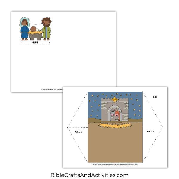 jesus is born craft printable - diorama to cut and glue