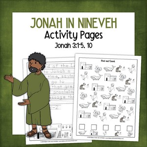 Jonah in Nineveh Activity Pages – Bible Crafts Shop