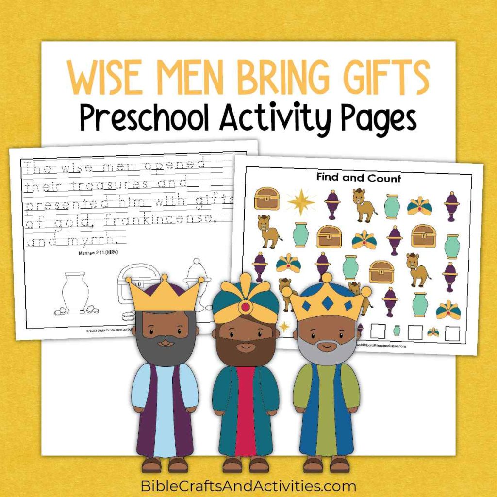 Wise Men Bring Gifts Preschool Activity Pages - Bible Crafts Shop