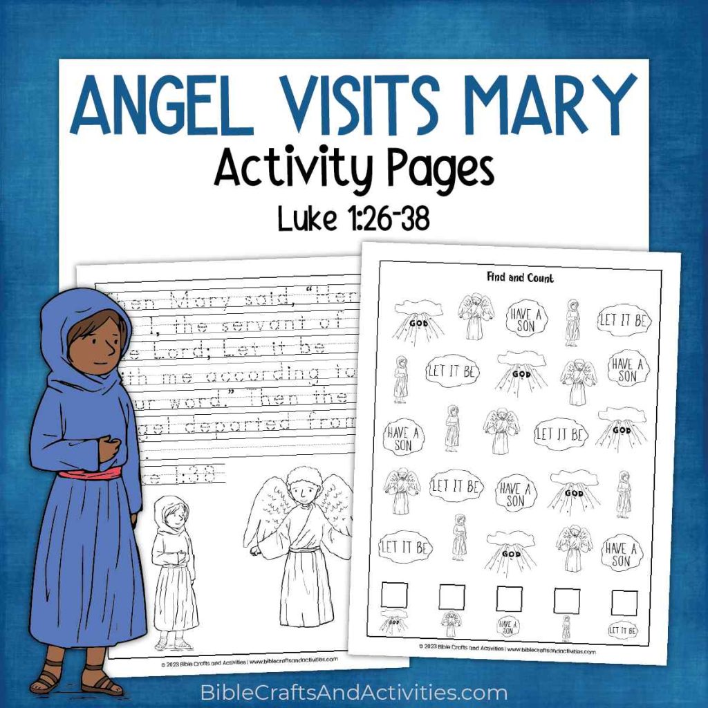 Angel Visits Mary Activity Pages Bible Crafts Shop