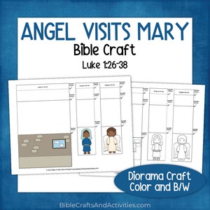 diorama craft illustrating the story of the angel's visit to Mary in Luke 1