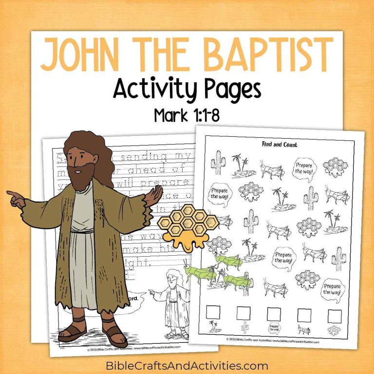 John the Baptist Prepares the Way Activity Pages - Bible Crafts Shop