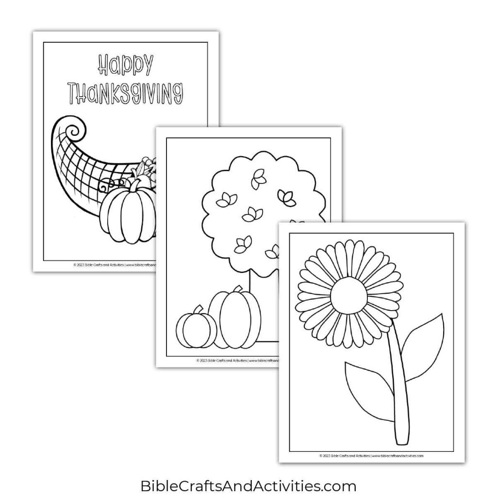 Simple Fall Coloring Pages - Bible Crafts Shop