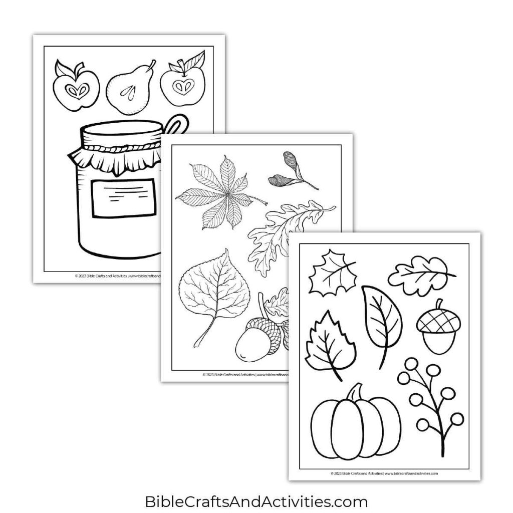 Simple Fall Coloring Pages - Bible Crafts Shop