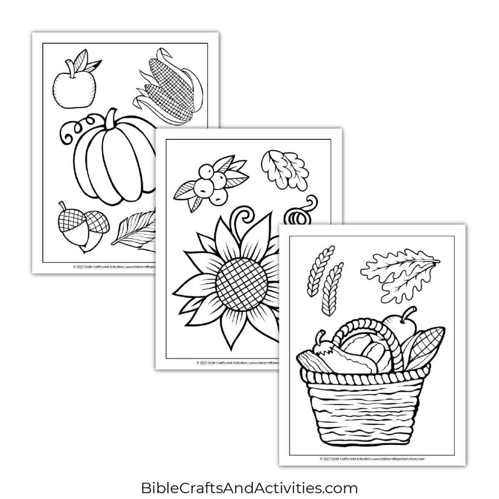Simple Fall Coloring Pages - Bible Crafts Shop