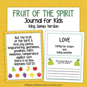 fruit of the spirit journal for kids king james version