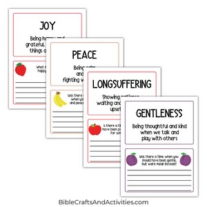 fruit of the spirit journal for kids king james version journaling pages for joy, peace, longsuffering, gentleness