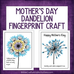 dandelion fingerprint craft for mother's day