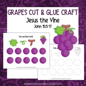 grapes cut and glue craft