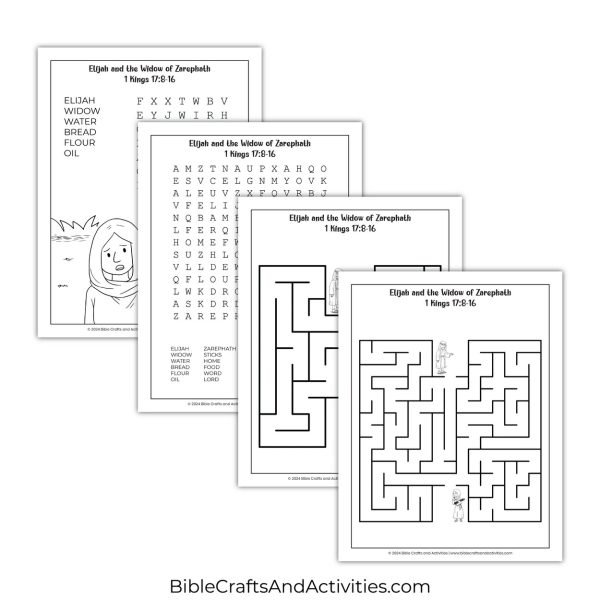 elijah and the widow of zarephath activity pages