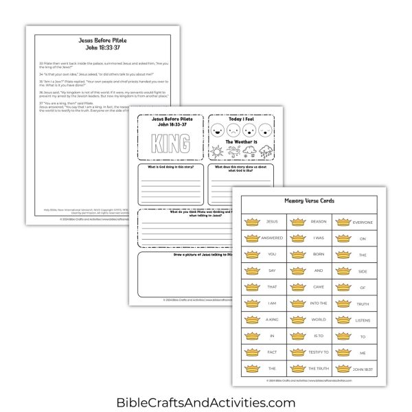 jesus before pilate activity pages