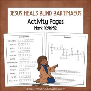 jesus heals blind bartimaeus activity pages