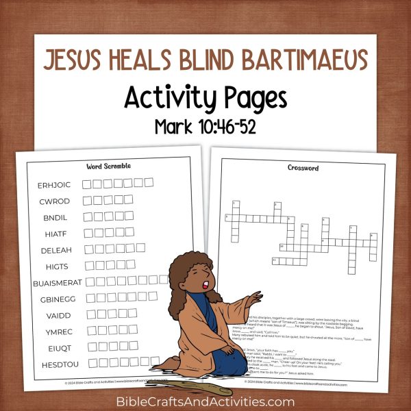 jesus heals blind bartimaeus activity pages