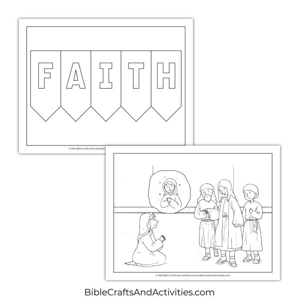 jesus honors a womans faith activity pages