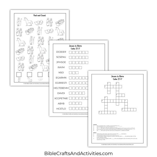 jesus is born activity pages