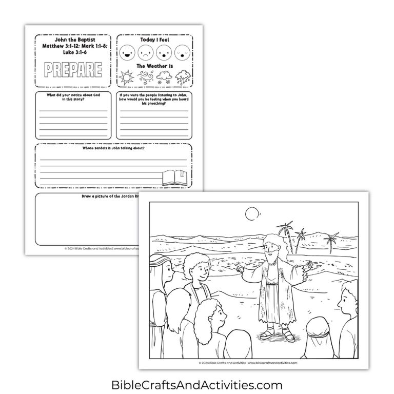 John the Baptist Prepares the Way Activity Pages - Bible Crafts Shop