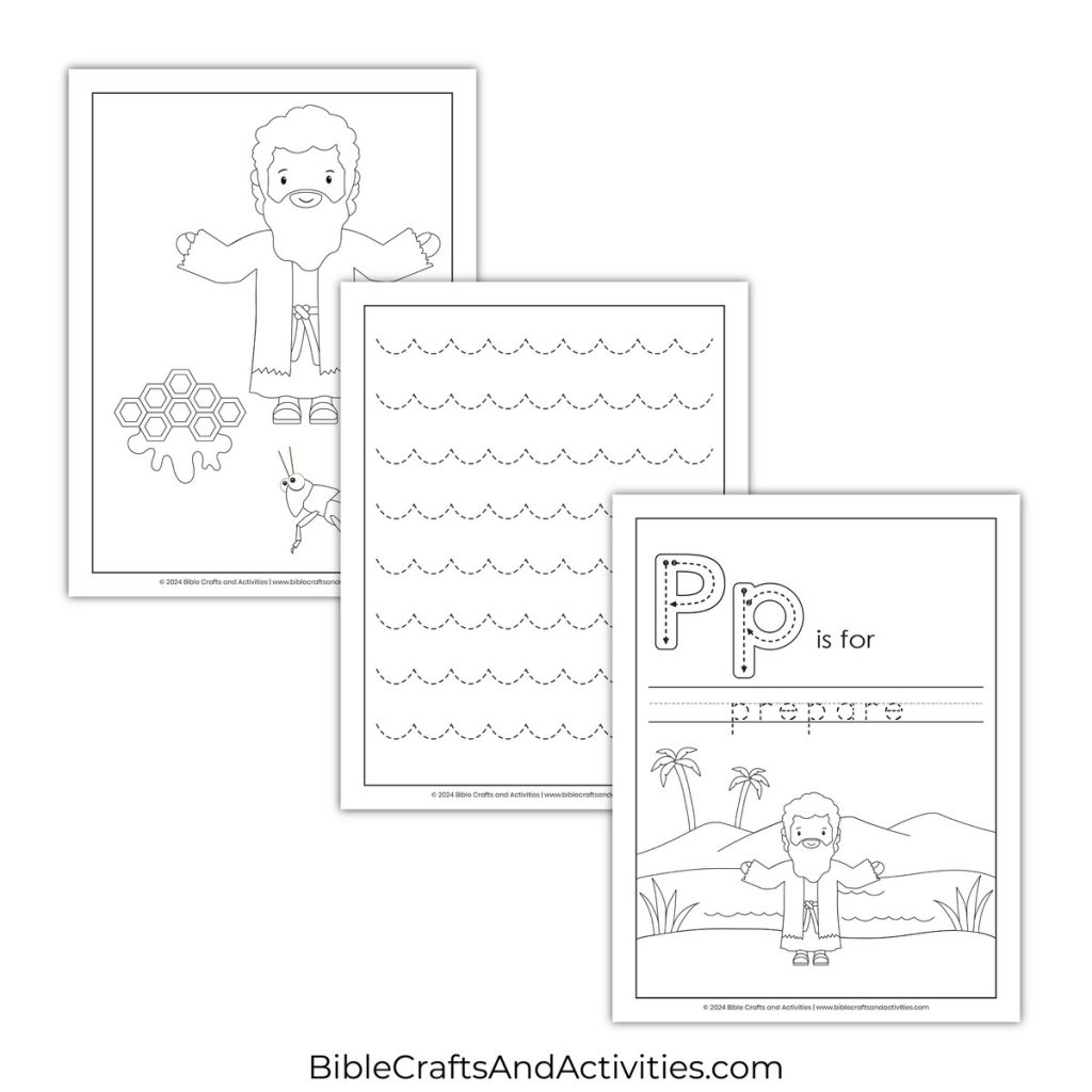 John the Baptist Prepares the Way Activity Pages - Bible Crafts Shop