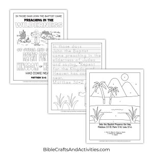 John the Baptist Prepares the Way Activity Pages - Bible Crafts Shop