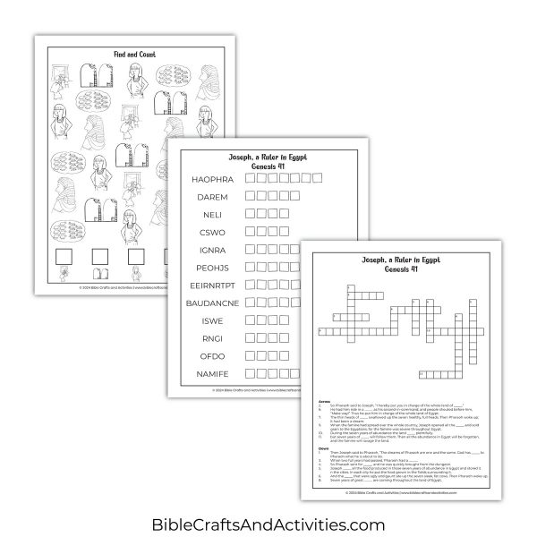 joseph a ruler in egypt activity pages