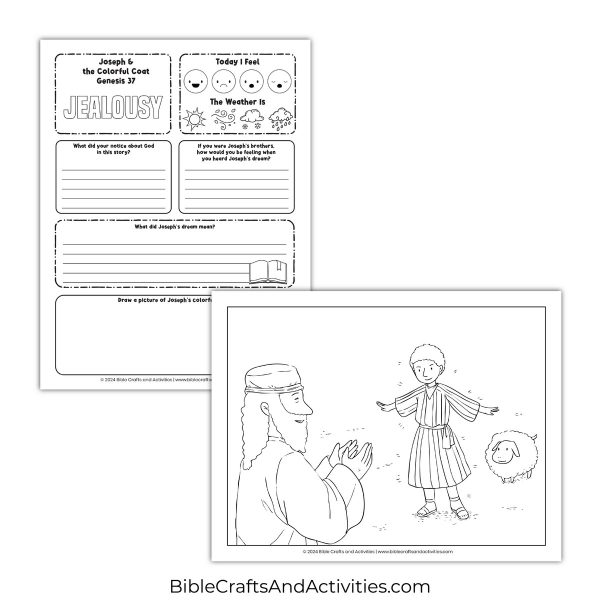 joseph and the colorful coat activity pages