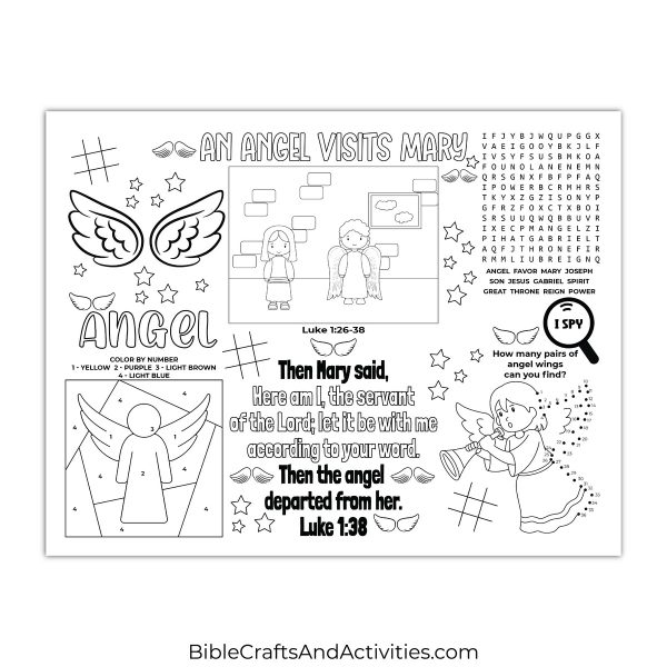 an angel visits mary_activity sheet