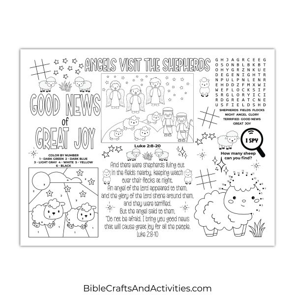 angels visit the shepherds_activity sheet