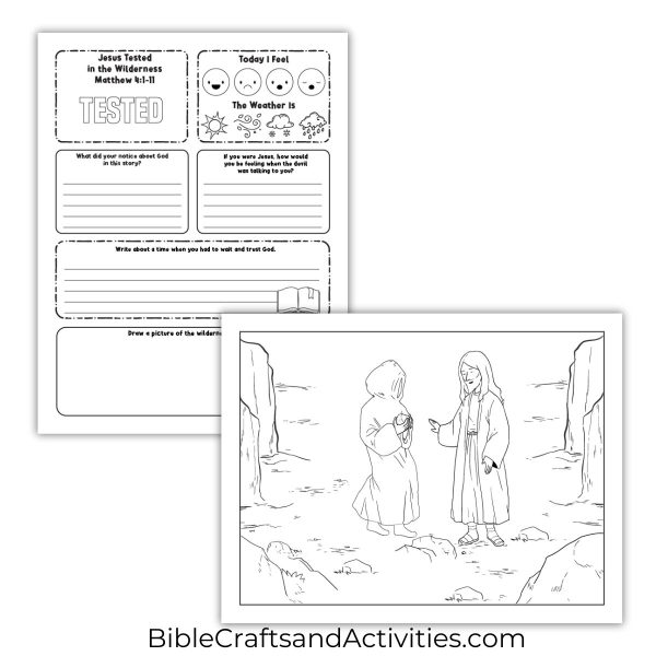 jesus tested in the wilderness activity pages