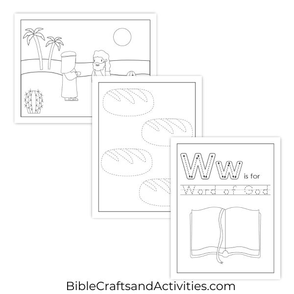 jesus tested in the wilderness activity pages