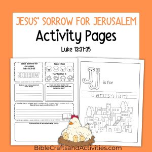 jesus sorrow for jerusalem activity pages