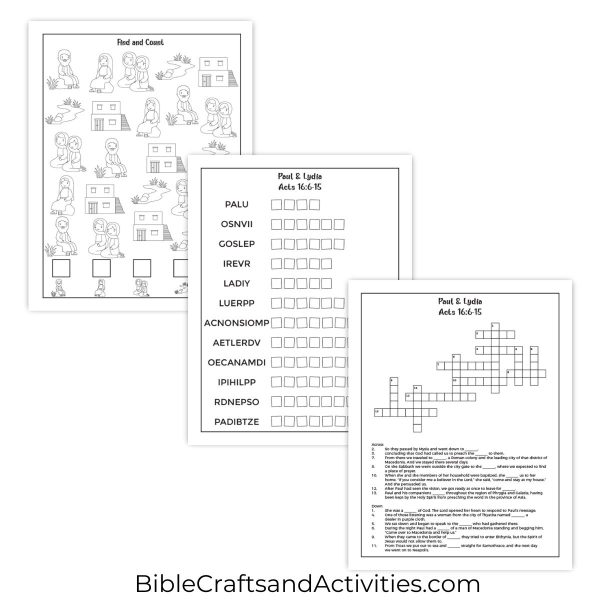 paul and lydia activity pages
