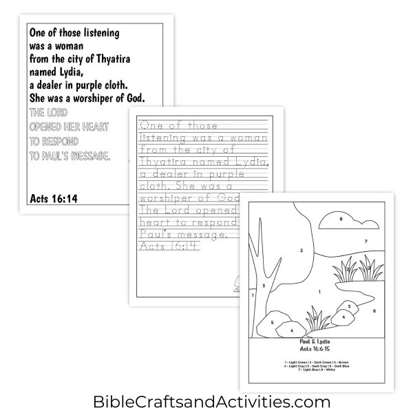 paul and lydia activity pages