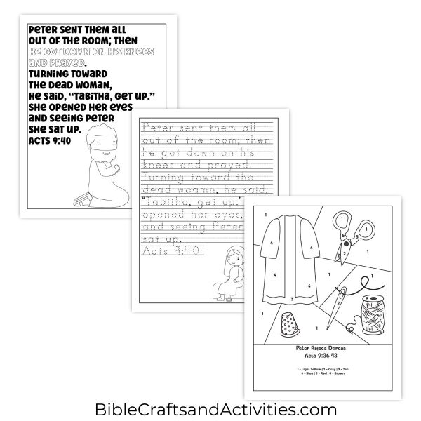 Peter Raises Dorcas Activity Pages