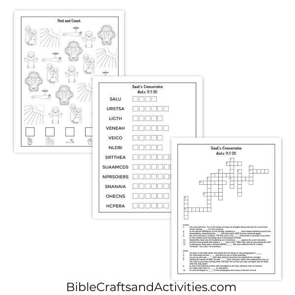 Saul's Conversion Activity Pages
