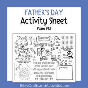 father's day activity sheet placemat