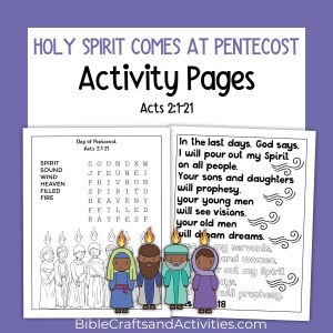 Holy Spirit Comes at Pentecost Activity Pages