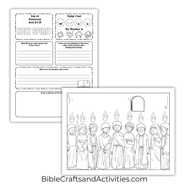 Holy Spirit Comes at Pentecost Activity Pages