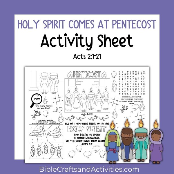 Holy Spirit Comes at Pentecost Activity Placemat