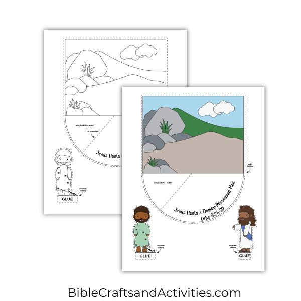 Jesus heals demon-possessed man 3d paper craft