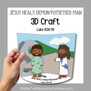 Jesus heals demon-possessed man 3d paper craft