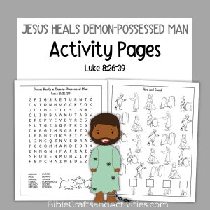 Jesus heals demon-possessed man activity pages