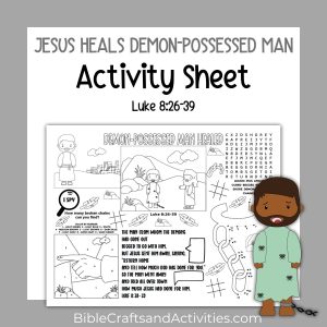 Jesus heals demon-possessed man activity sheet