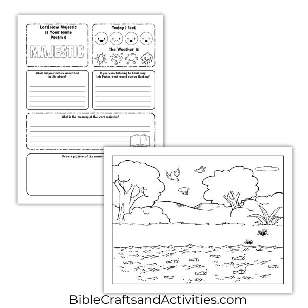 Psalm 8 How Majestic Is Your Name activity pages