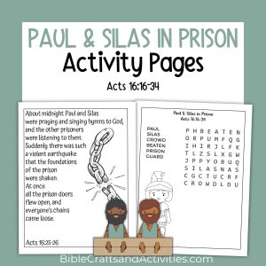Paul and Silas in Prison activity pages