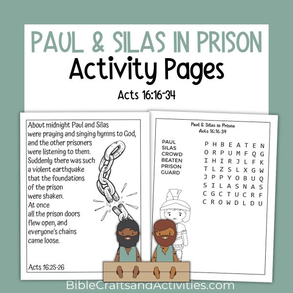 Paul and Silas in Prison activity pages