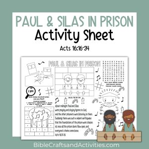 Paul and Silas in Prison activity sheet