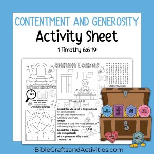 contentment and generosity activity sheet for 1 Timothy 6:6-19