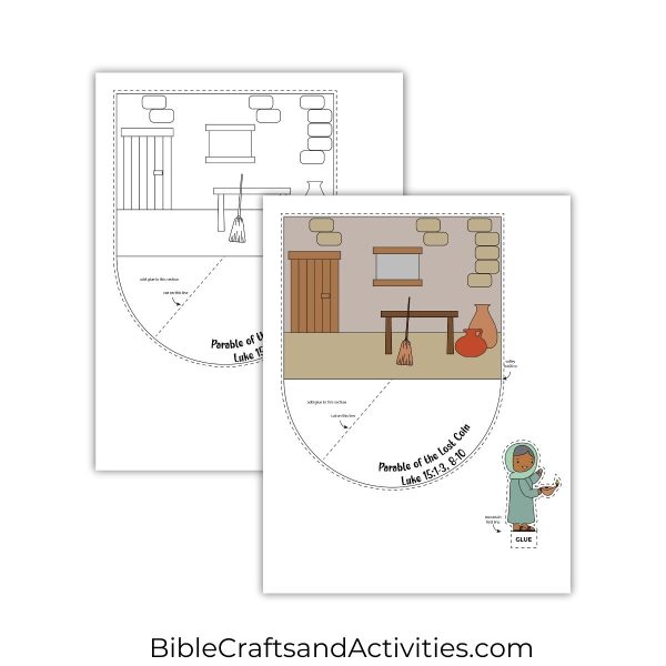 parable of the lost coin 3D printable craft for Luke 15:1-3, 8-10