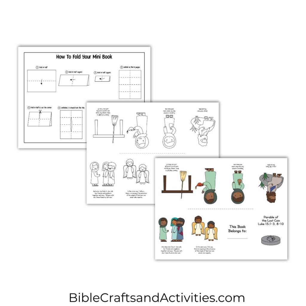 Parable of the Lost Coin Mini Book - Bible Crafts Shop